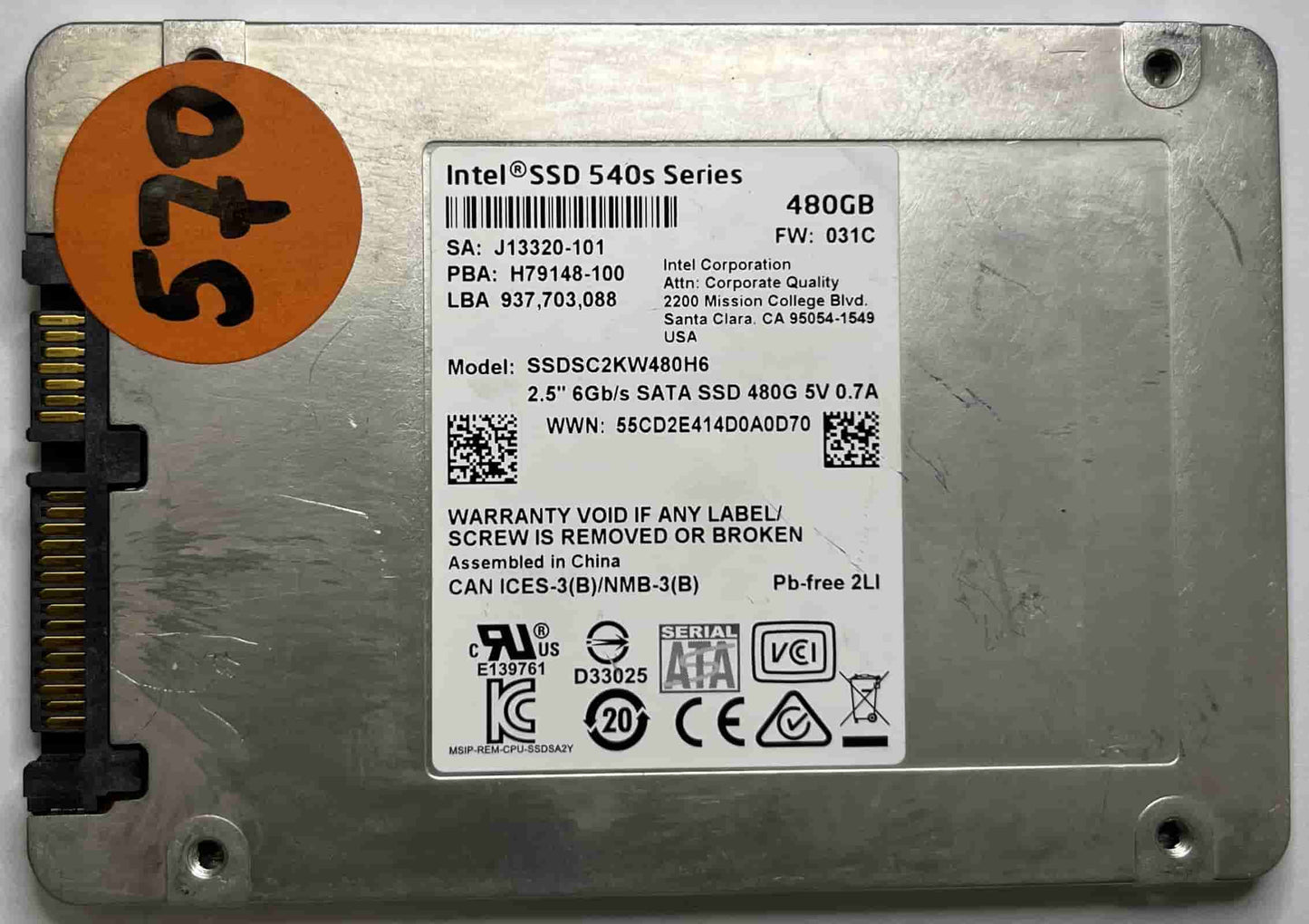 INTEL SSDSC2KW480H6 (570) SSD for Sale