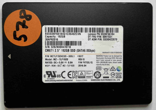 SAMSUNG MZ7LF1920 MZ7LF1920 (578) SSD for Sale