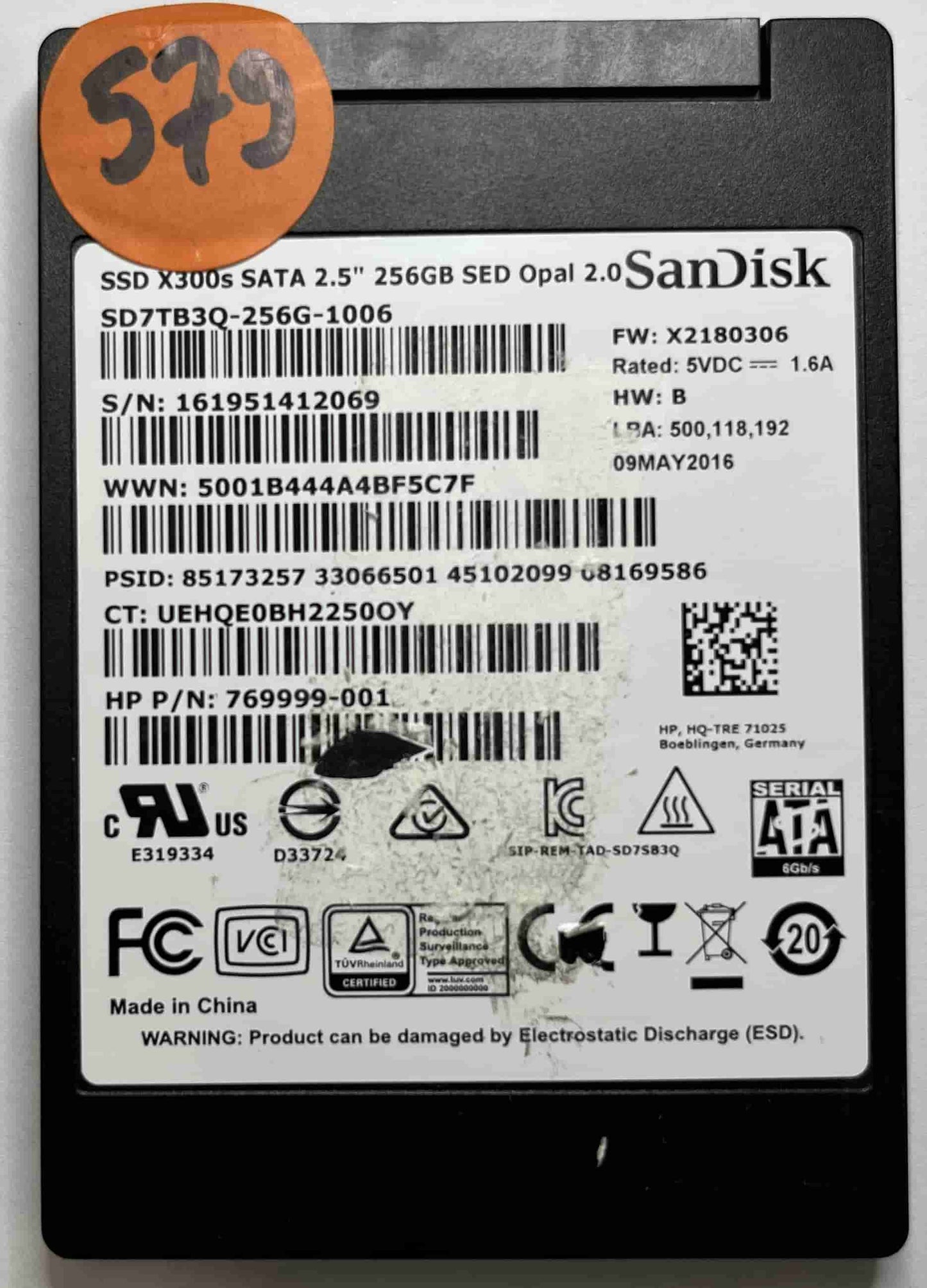 SANDISK SD7TB3Q-256G-1006 769999-001 (579) SSD for Sale