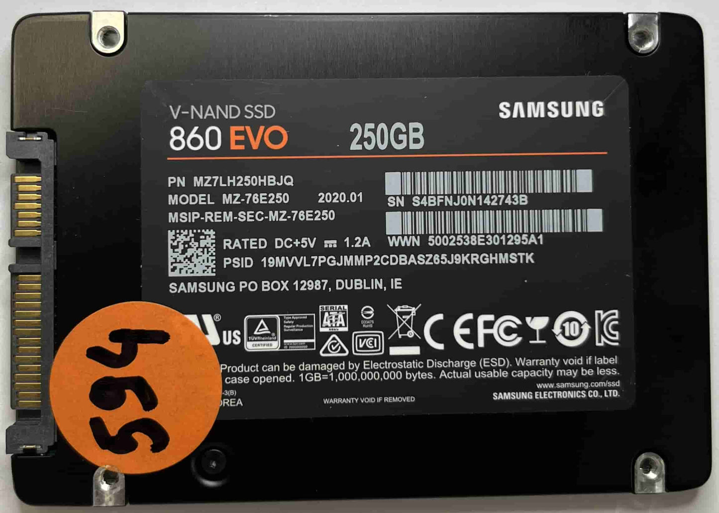 SAMSUNG MZ76E250 MZ7LH250HBJQ (594) SSD for Sale