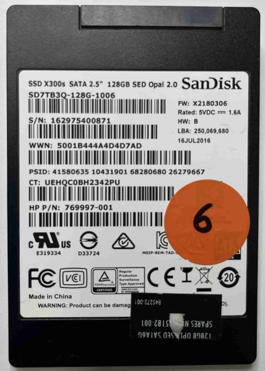 SANDISK SD7TB3Q-128G-1006 769997-001 (6) SSD for Sale