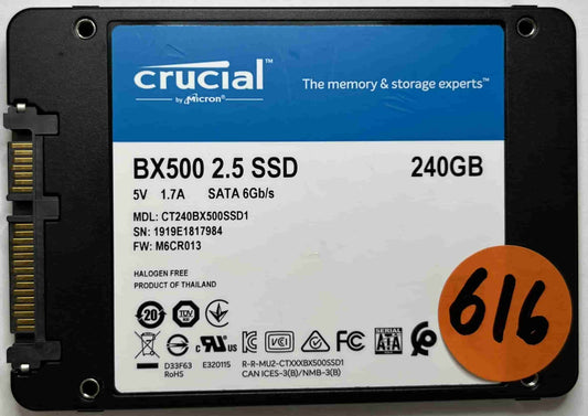 CRUCIAL CT240BX500SSD1 (616) SSD for Sale