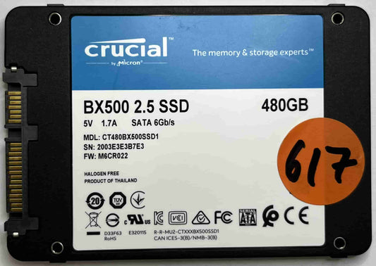 CRUCIAL CT480BX500SSD1 (617) SSD for Sale