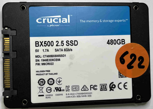 CRUCIAL CT480BX500SSD1 (622) SSD for Sale