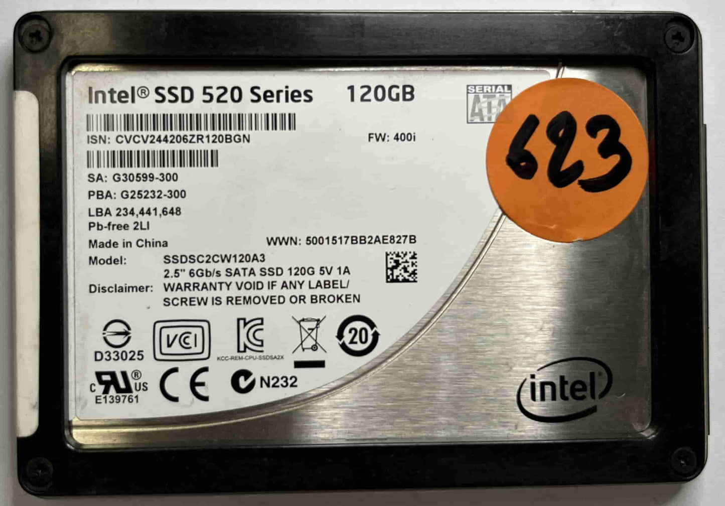 INTEL SSDSC2CW120A3 (623) SSD for Sale