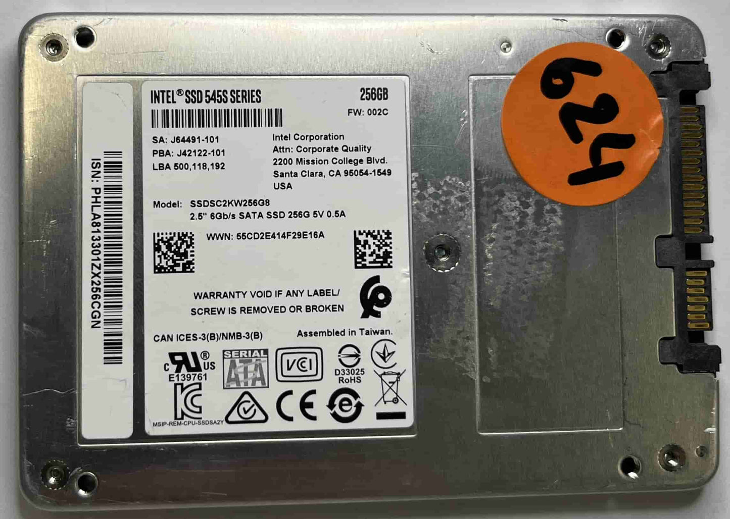 INTEL SSDSC2KW256G8 (624) SSD for Sale