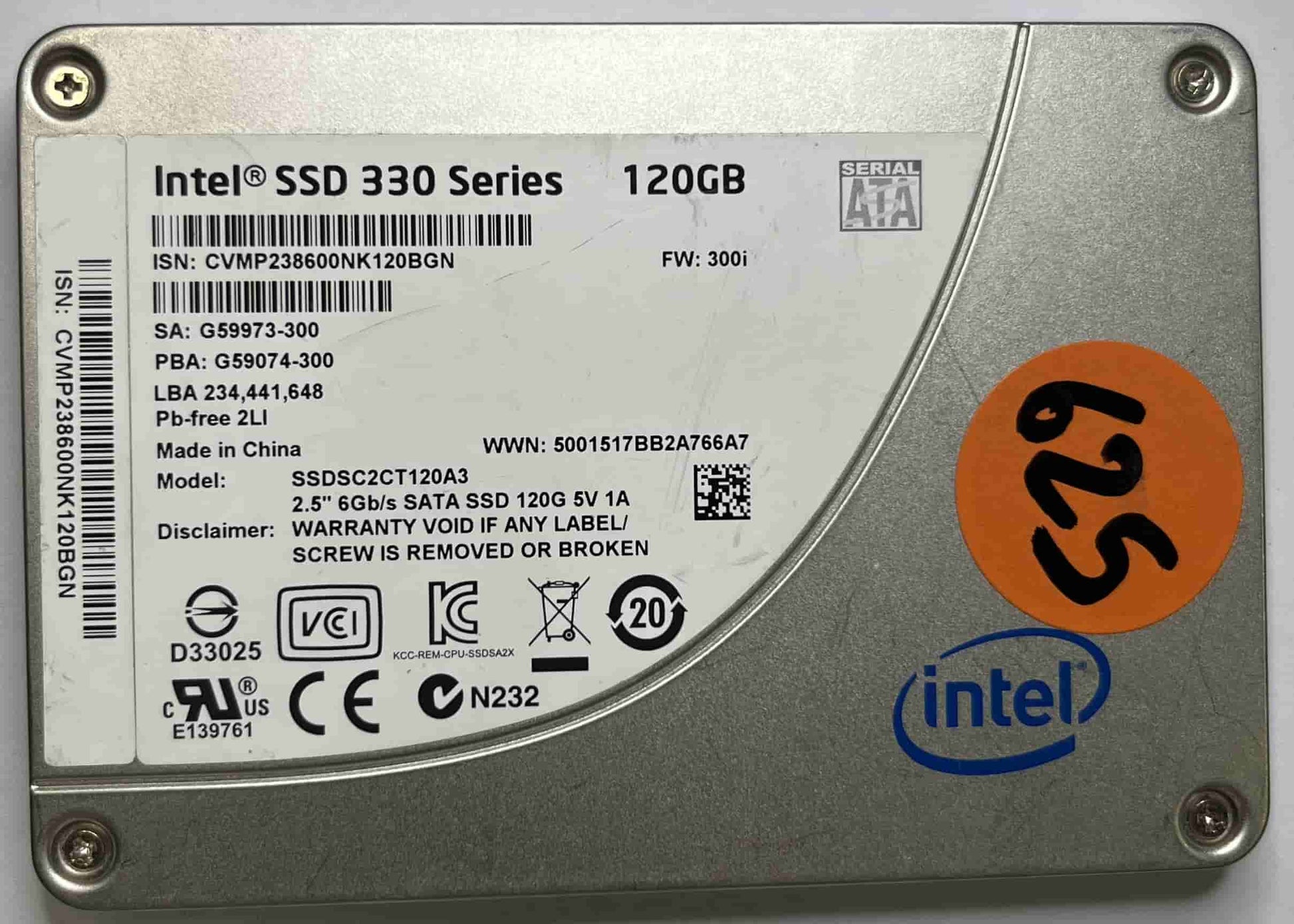 INTEL SSDSC2CT120A3 (625) SSD for Sale