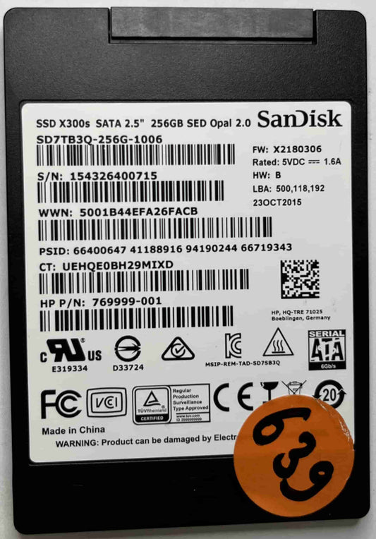 SANDISK SD7TB3Q-256G-1006 769999-001 (639) SSD for Sale