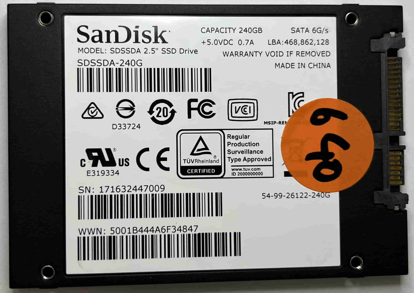 SANDISK SDSSDA240G (640) SSD for Sale