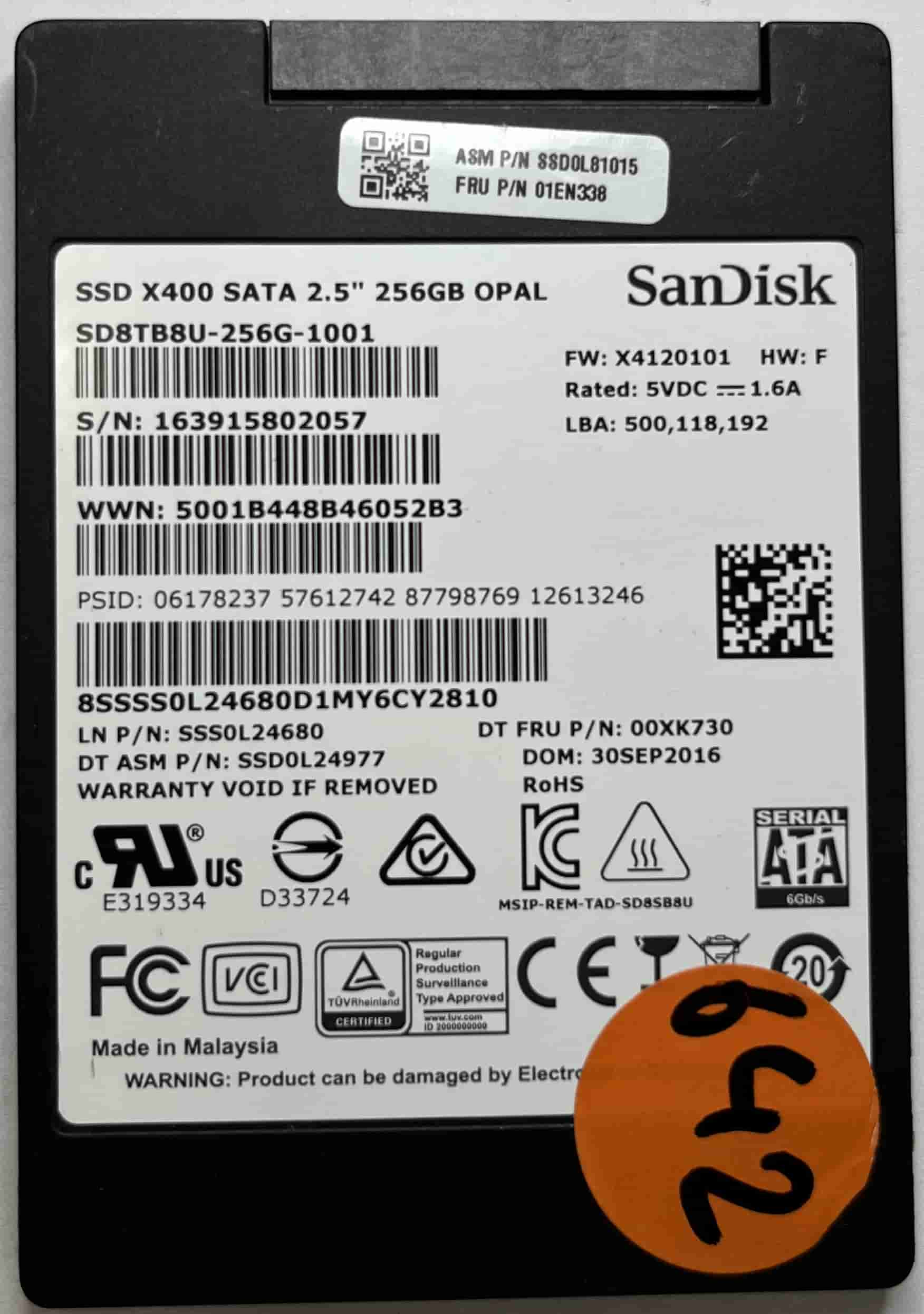 SANDISK SD8TB8U256G1001 (642) SSD for Sale