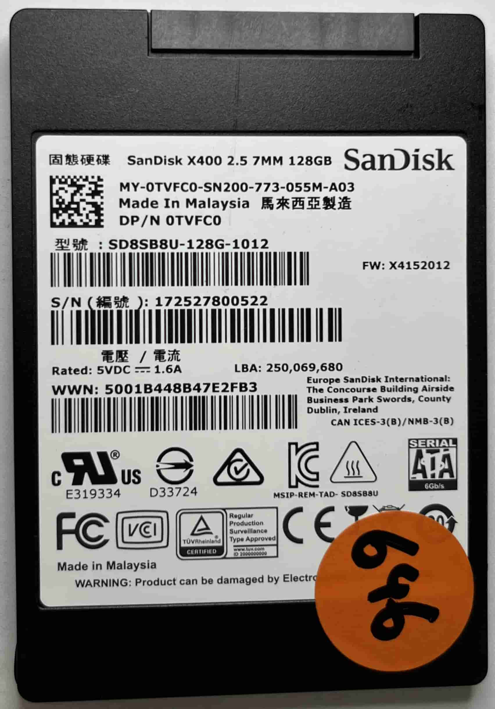 SANDISK SD8SB8U-128G-1012 (646) SSD for Sale