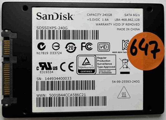 SANDISK SDSSDXPS240G (647) SSD for Sale