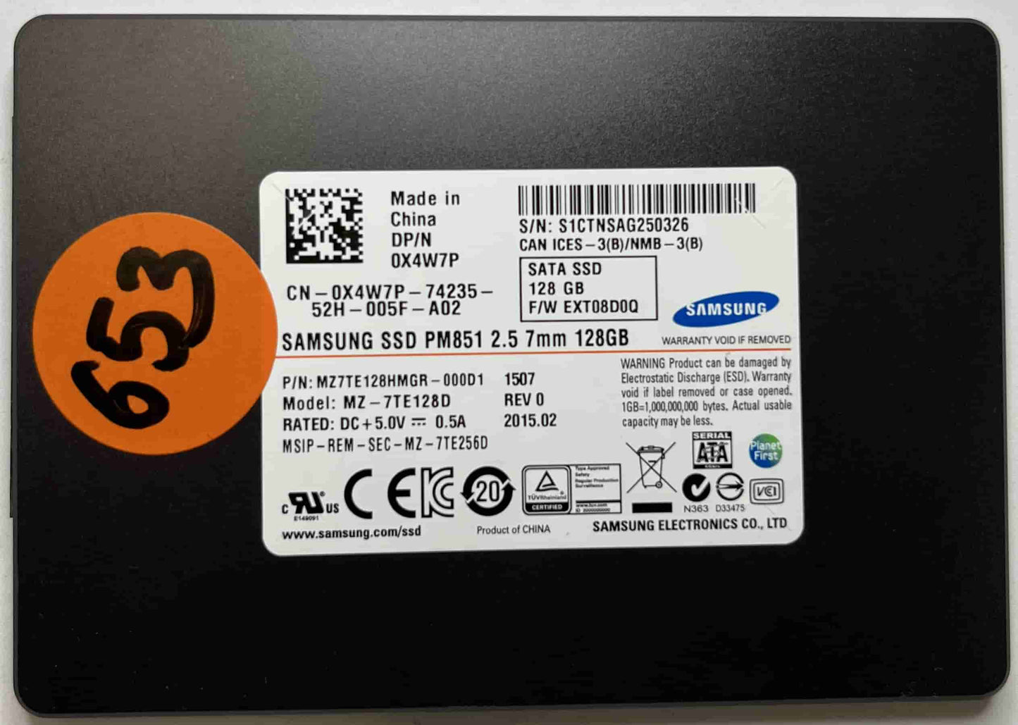SAMSUNG MZ-7TE128D MZ7TE128HMGR-000D1 (653) SSD for Sale