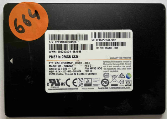 SAMSUNG MZ7LN256A MZ7LN256HMJP-000H1 (664) SSD for Sale