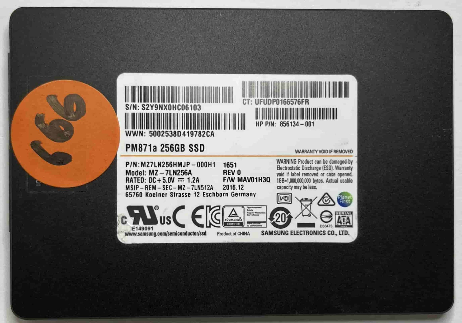 SAMSUNG MZ7LN256A MZ7LN256HMJP-000H1 (666) SSD for Sale