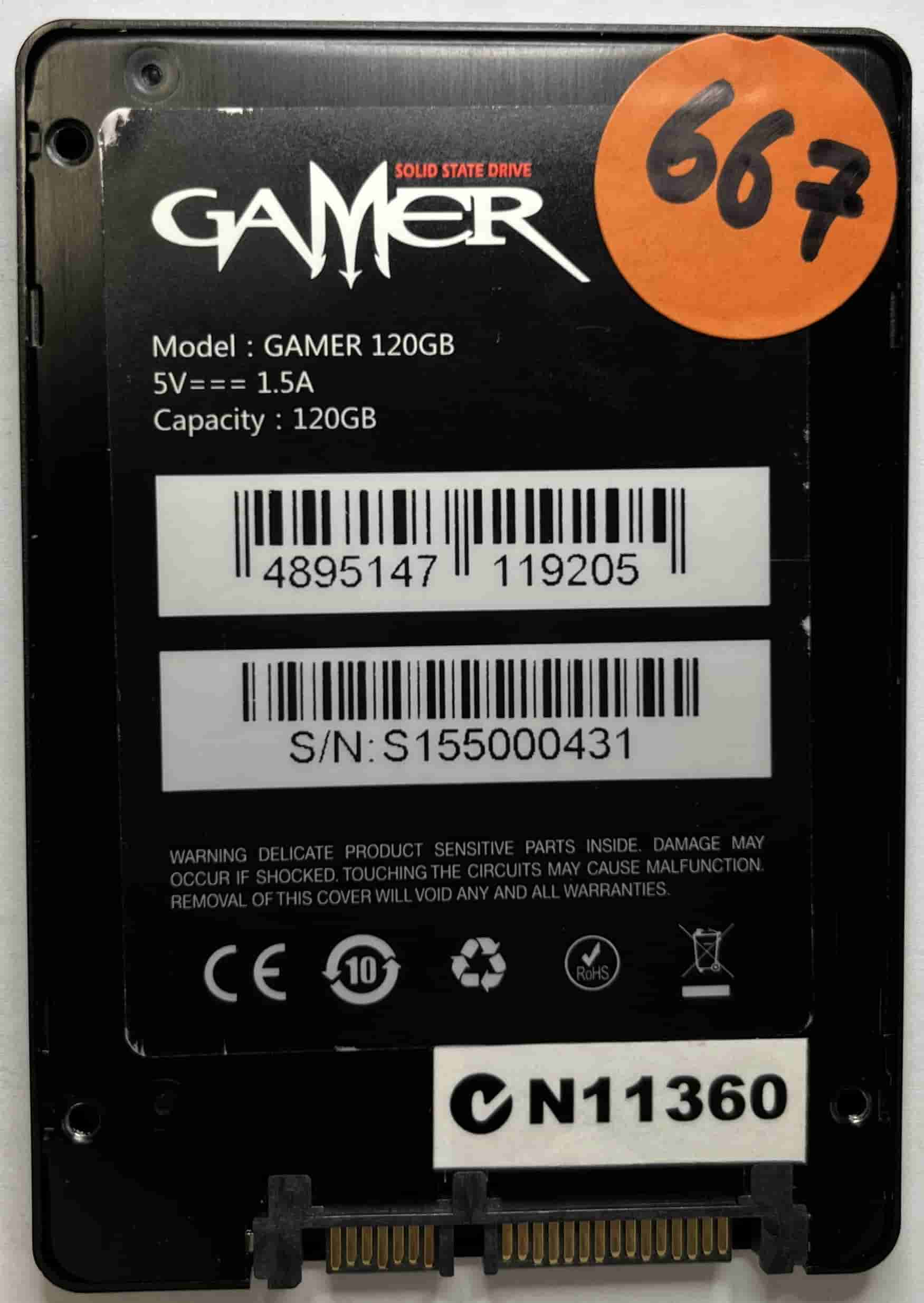 GAMER GAMER 120GB (667) SSD for Sale