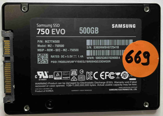 SAMSUNG MZ-750500 MZ7TN500 (669) SSD for Sale