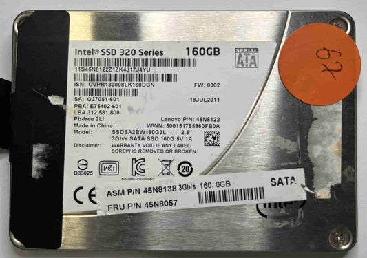 INTEL SSDSA2BW160G3L (67) SSD for Sale