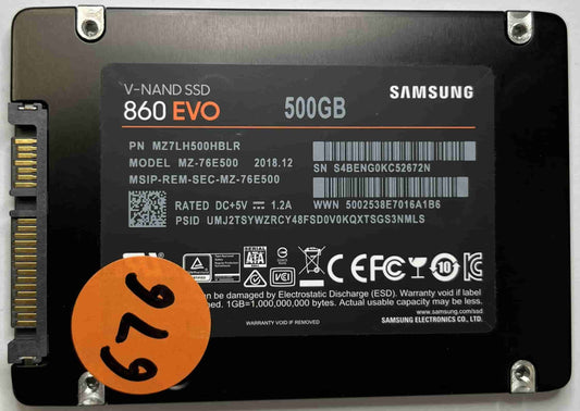 SAMSUNG MZ-76E500 MZ7LH500HBLR (676) SSD for Sale