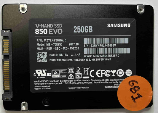 SAMSUNG MZ-75E250 MZ7LN250HAJQ (681) SSD for Sale