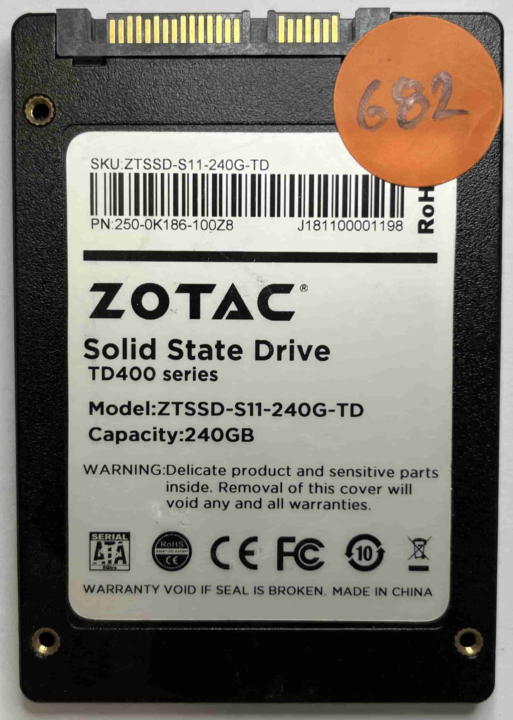 ZOTAC ZTSSD-S11-240G-TD 250-0K186-100Z8 (682) SSD for Sale