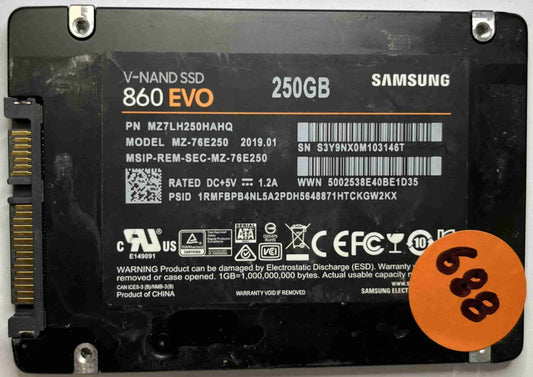 SAMSUNG MZ-76E250 MZ7LH250HAHQ (688) SSD for Sale