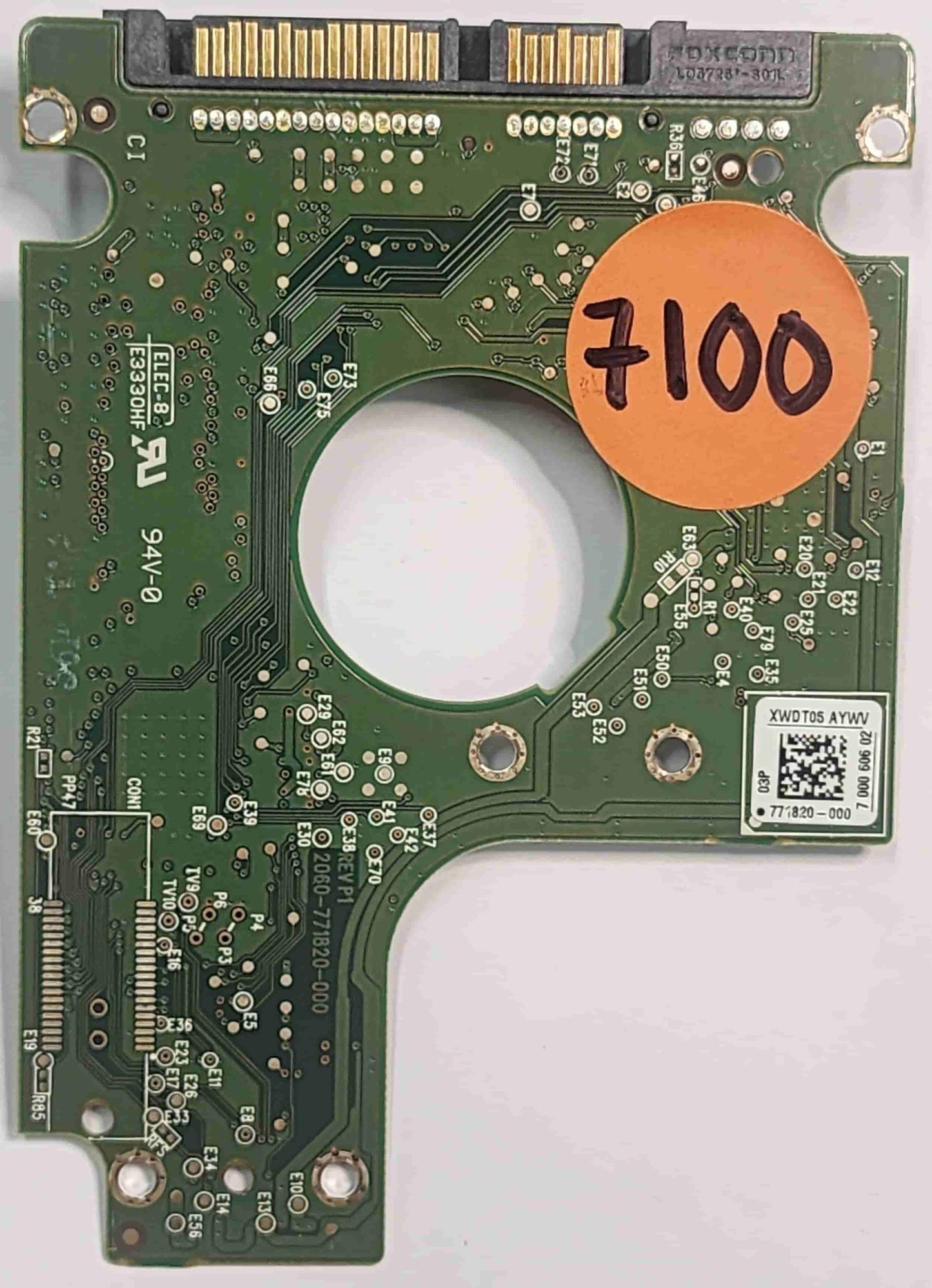 Western Digital WD7500BPVT-60HXZT3 2060-771820-000 REV P1 614985-002 PCB for Sale