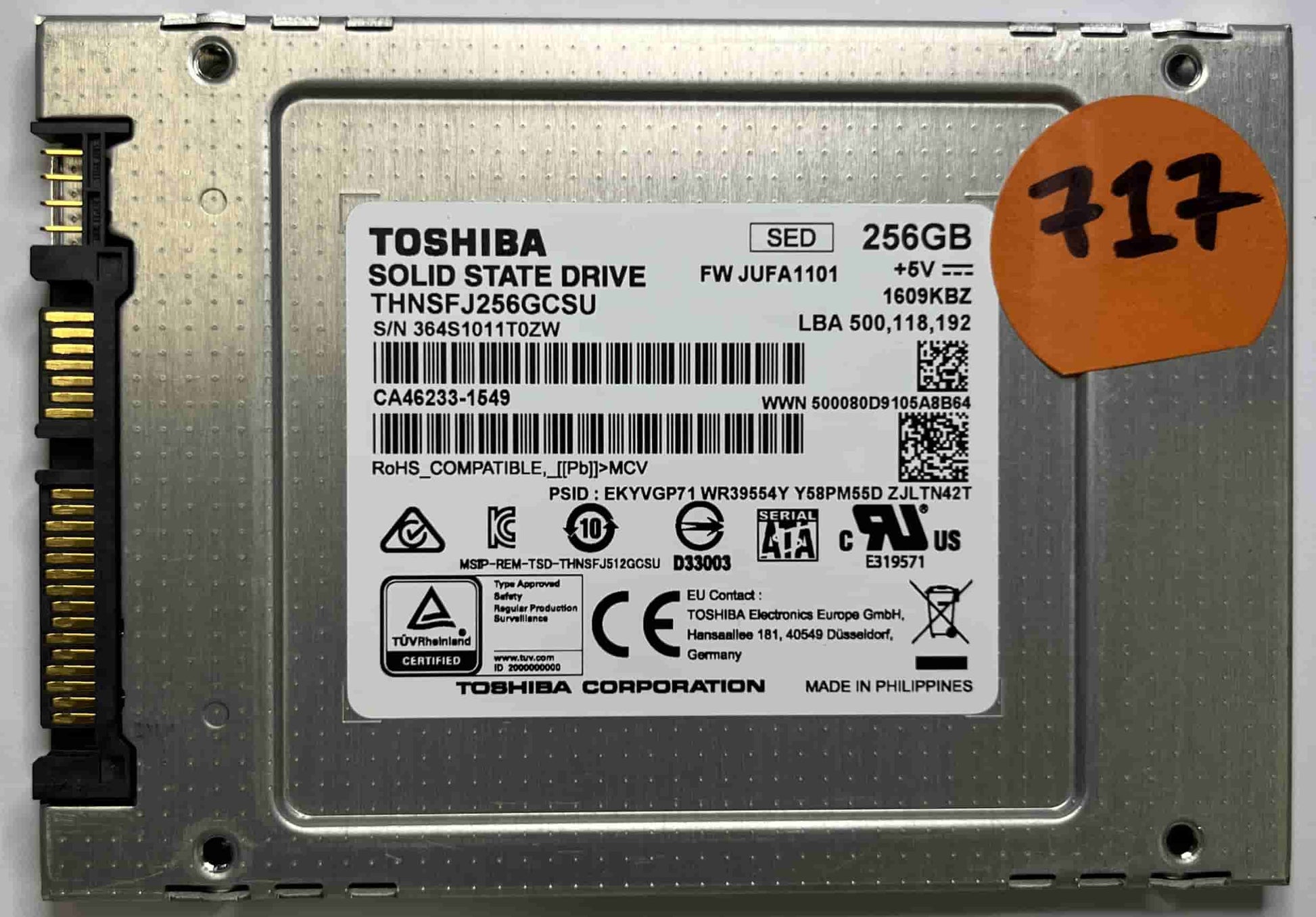 TOSHIBA THNSFJ256GCSU (717) SSD for Sale