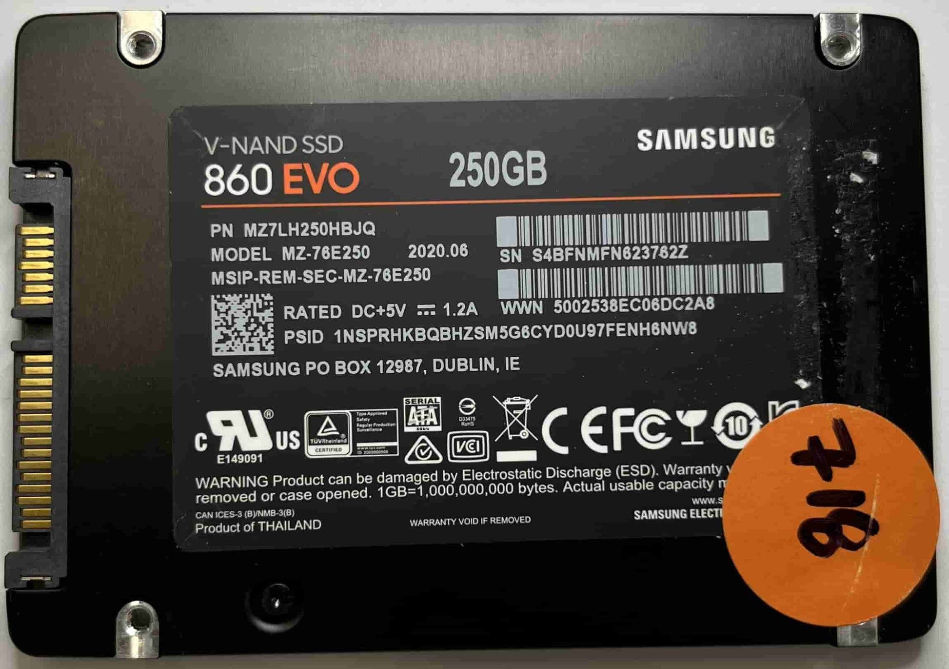 SAMSUNG MZ-76E250 Z7LH250HBJQ (718) SSD for Sale