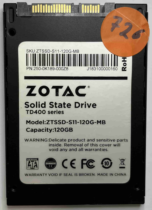 ZOTAC ZTSSD-S11-120G-MD 250-0K189-000Z8 (726) SSD for Sale