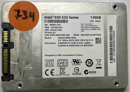 INTEL SSDSC2BW120H6 (734) SSD for Sale