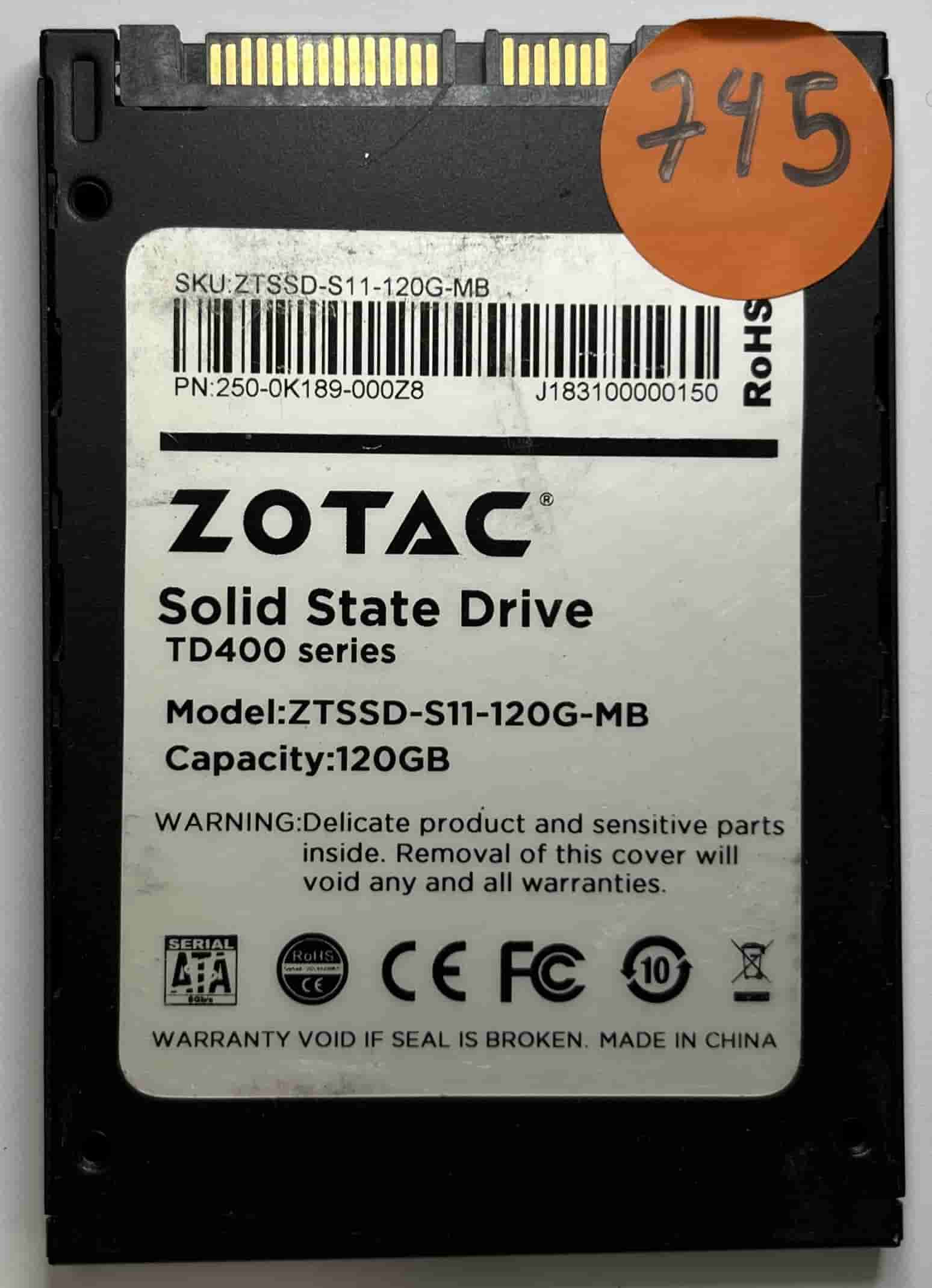 ZOTAC ZTSSD-S11-120G-MD 250-0K189-000Z8 (745) SSD for Sale