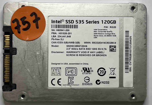 INTEL SSDSC2BW120H6 (757) SSD for Sale