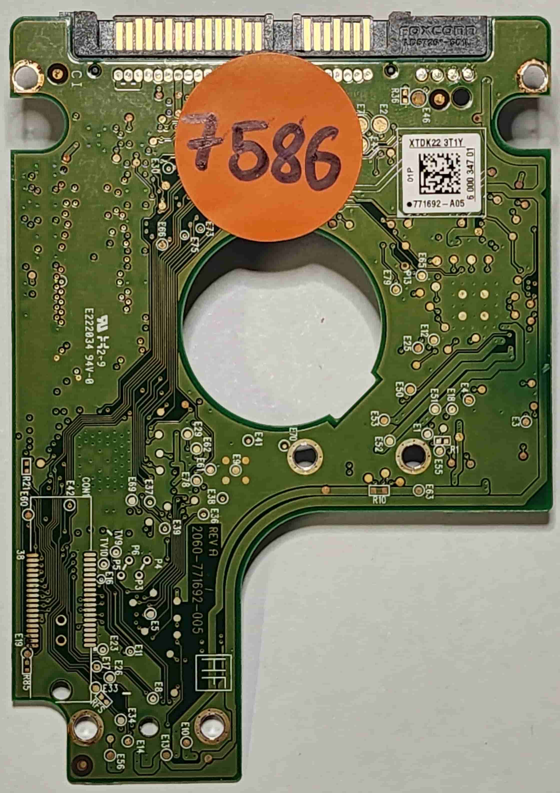 Western Digital WD10TPVT-00U4RT1 2060-771692-005 REV A (7586) PCB for ...