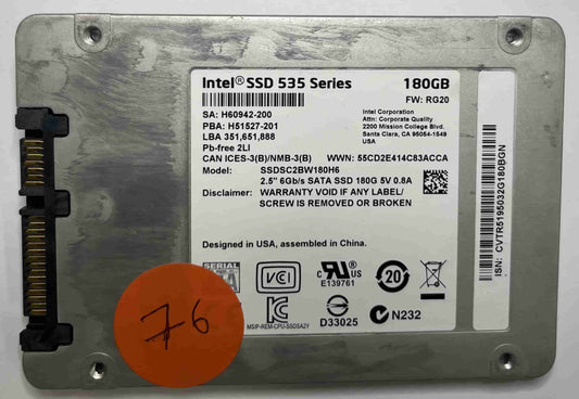 INTEL SSDSC2BW180H6 (76) SSD for Sale