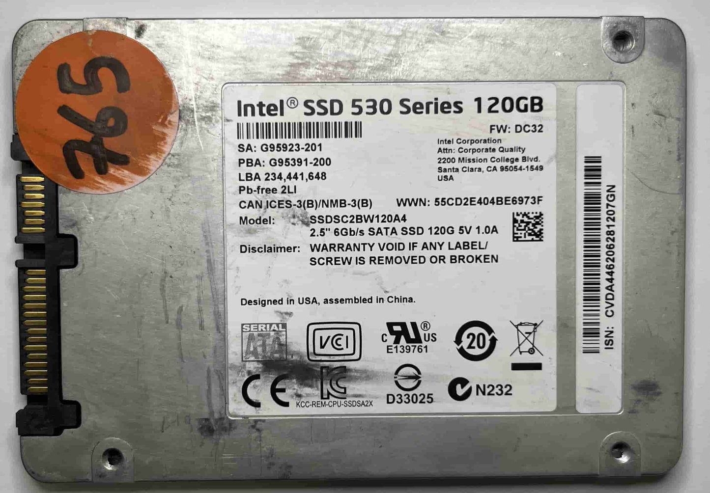 INTEL SSDSC2BW120A4 (765) SSD for Sale