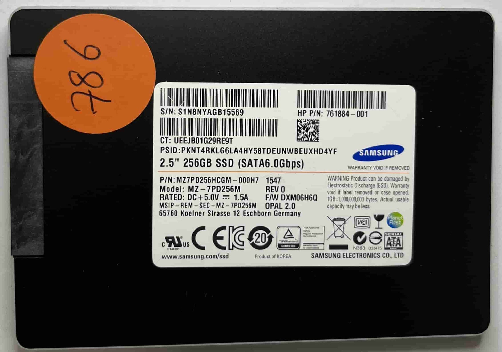 SAMSUNG MZ-7PD256M MZ7PD256HCGM-000H7 (786) SSD for Sale