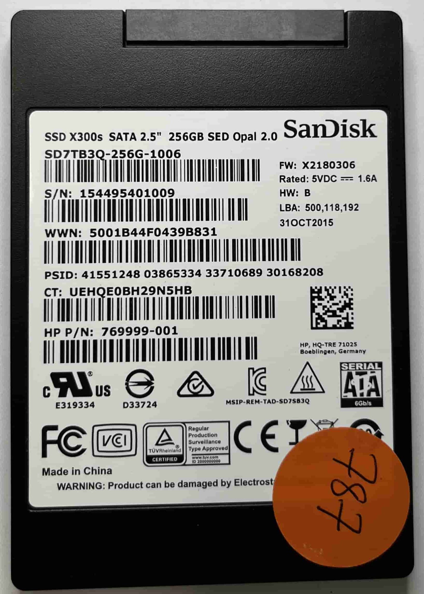 SANDISK SD7TB3Q-256G-1006 (787) SSD for Sale