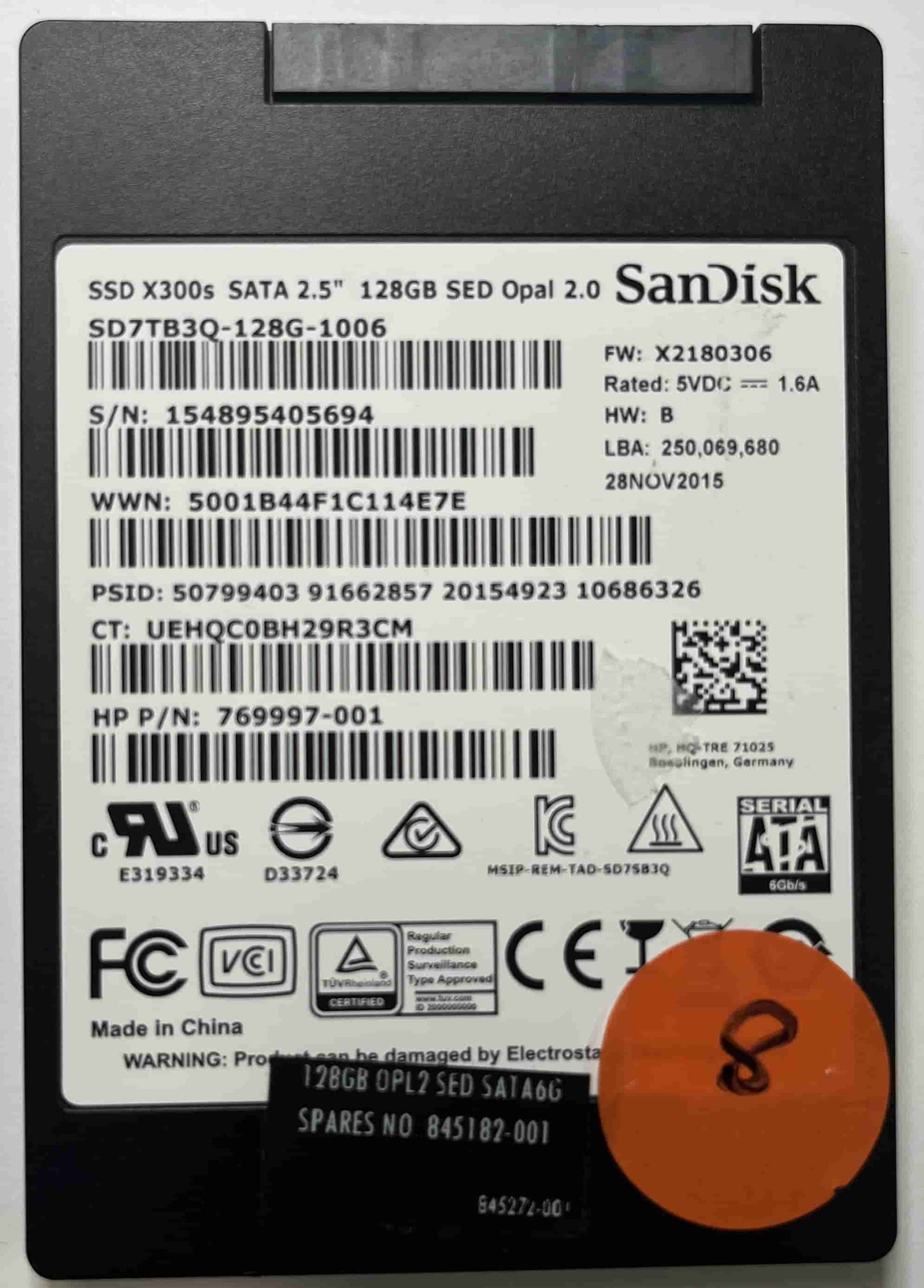 SANDISK SD7TB3Q-128G-1006 769997-001 (8) SSD for Sale