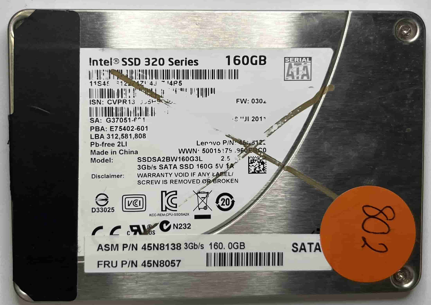 INTEL SSDSA2BW160G3L (802) SSD for Sale