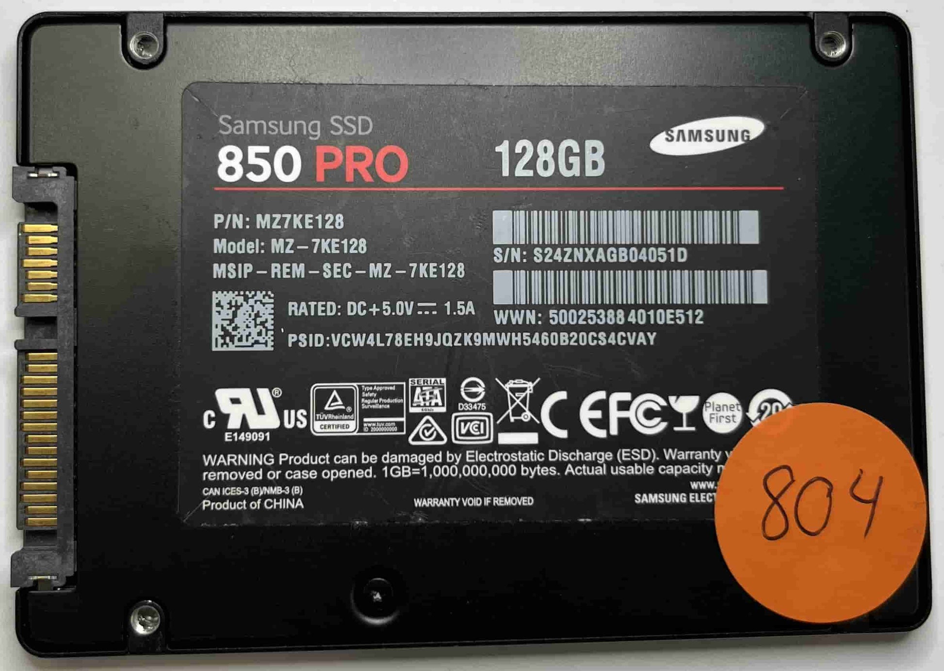 SAMSUNG MZ-7KE128 MZ7KE128 (804) SSD for Sale