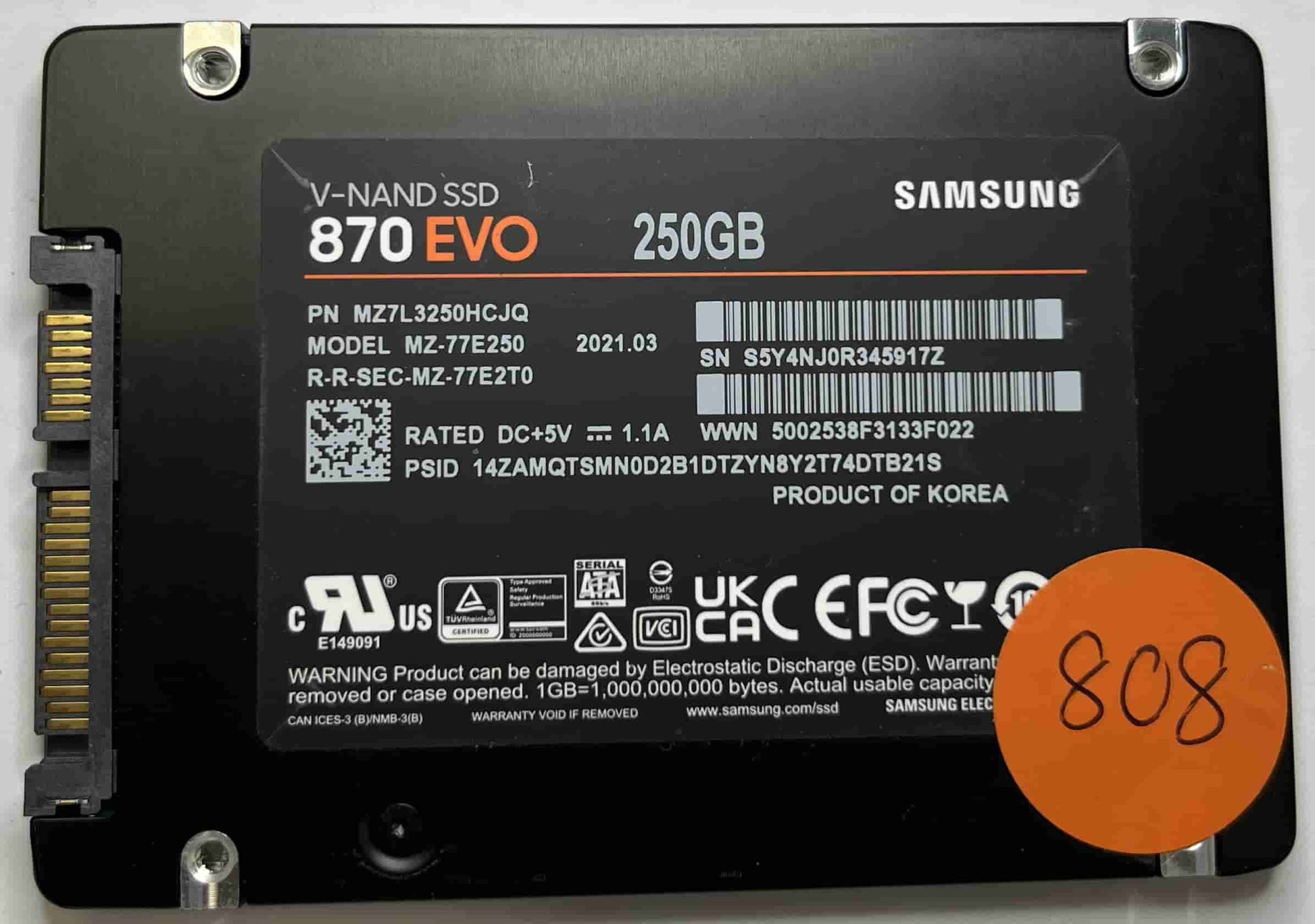 SAMSUNG MZ-77E250 MZ7L3250HCJQ (808) SSD for Sale