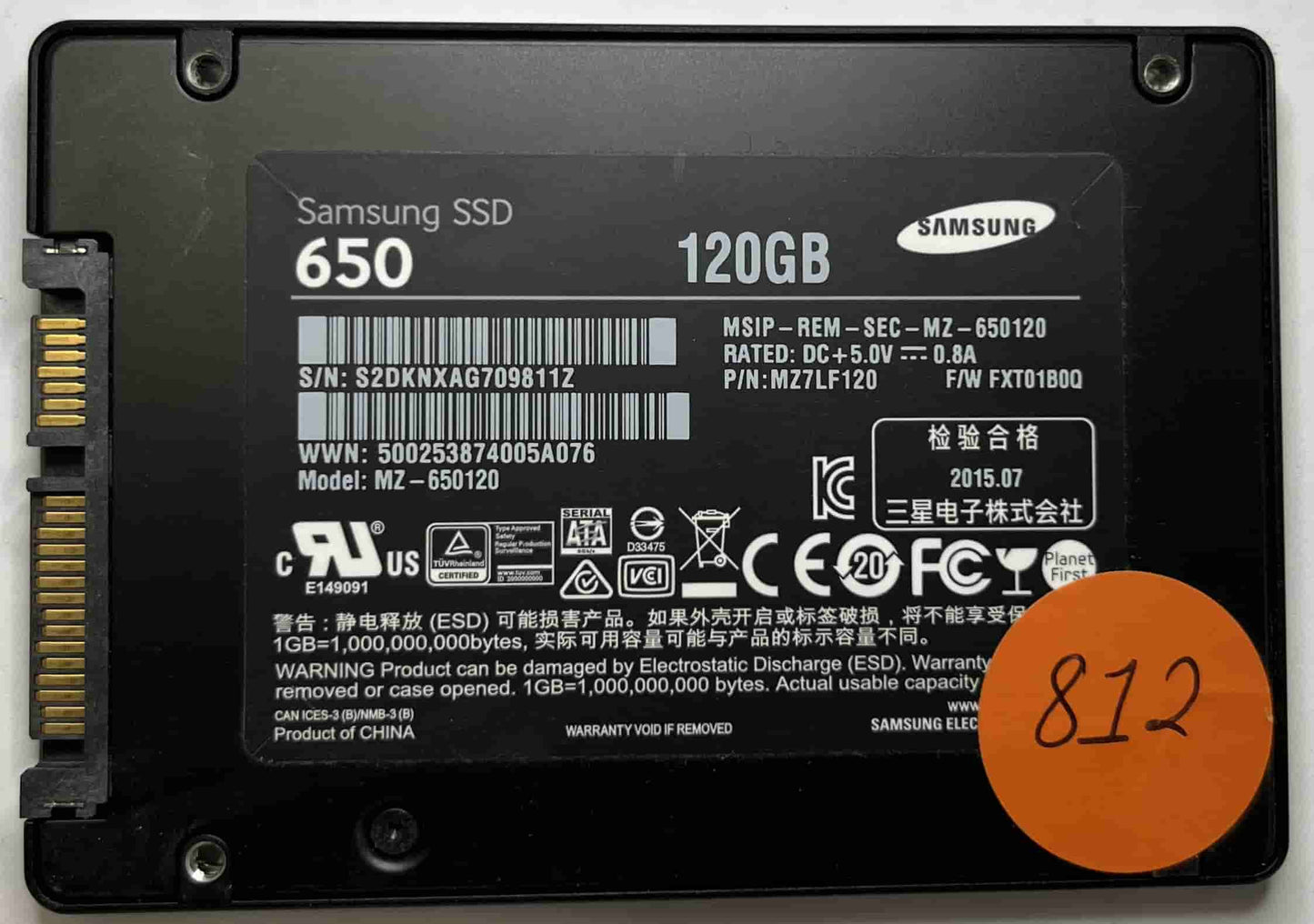 SAMSUNG MZ-650120 (812) SSD for Sale