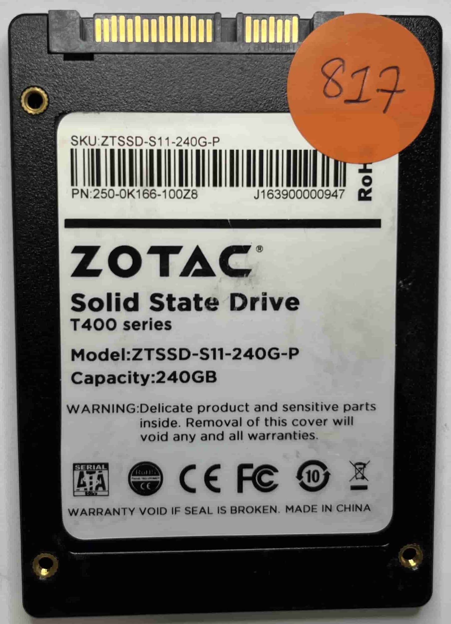 ZOTAC ZTSSD-S11-240G-P 250-0K166-100Z8 (817) SSD for Sale