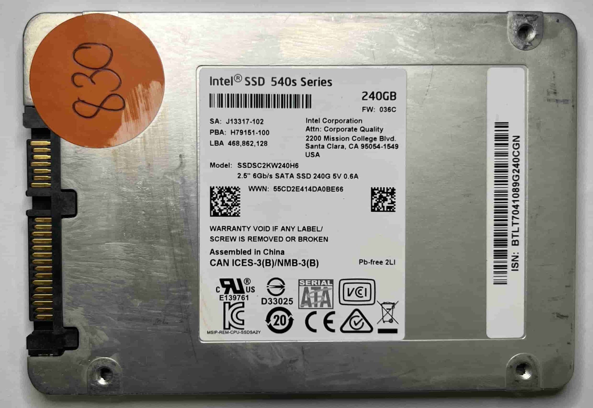 INTEL SSDSC2KW240H6 (830) SSD for Sale