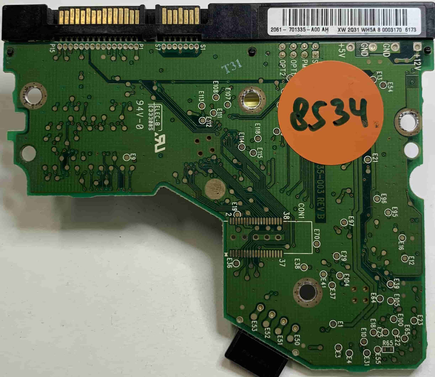 Western Digital WD800JD-75MSA1 2060-701335-003 REV B 0DC077 PCB for Sale