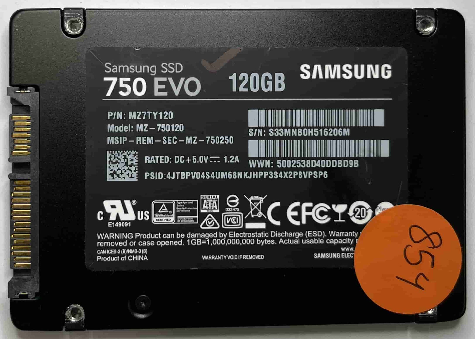 SAMSUNG MZ-750120 MZ7TY120 (854) SSD for Sale