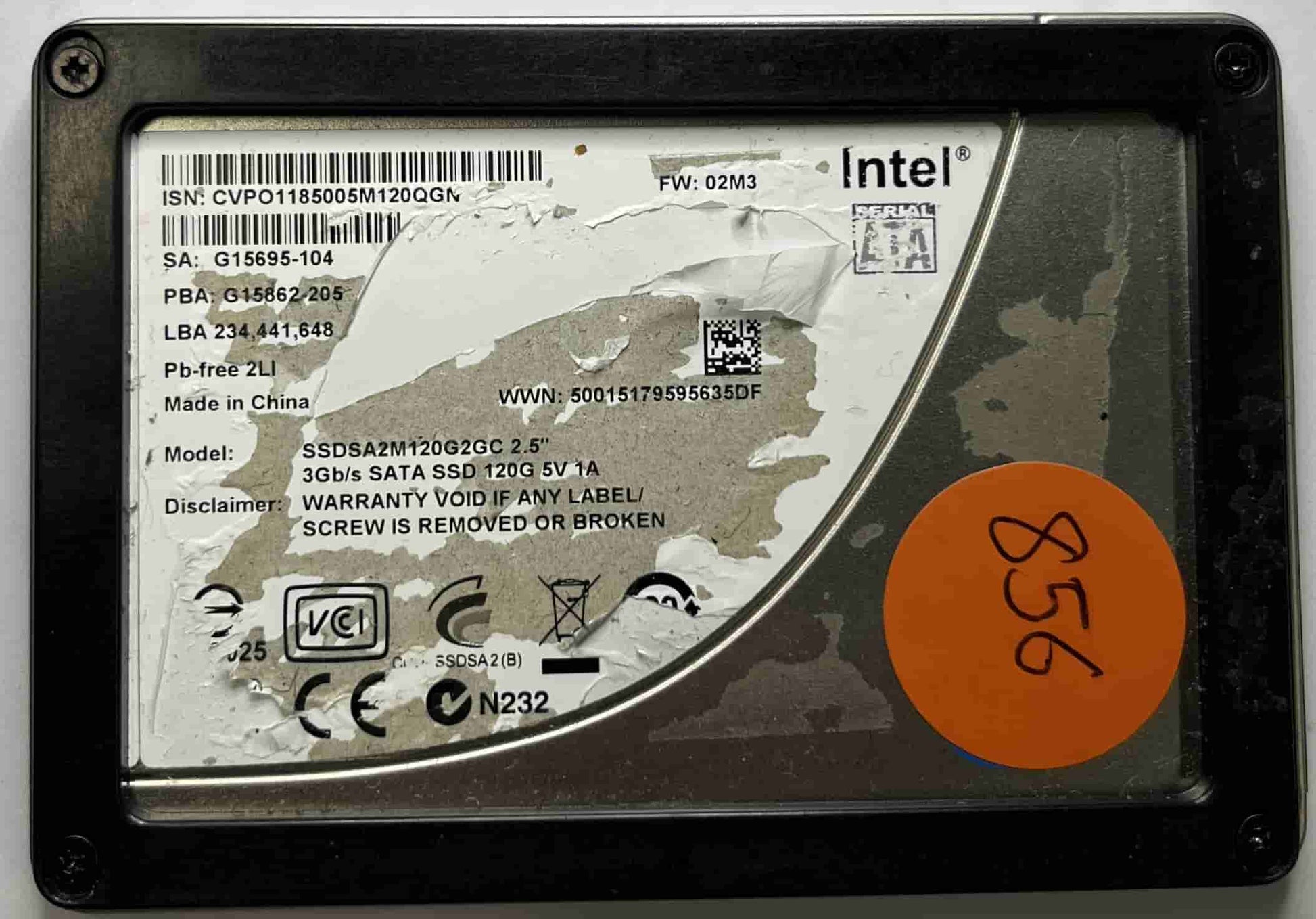 INTEL SSDSA2M120G2GC (856) SSD for Sale