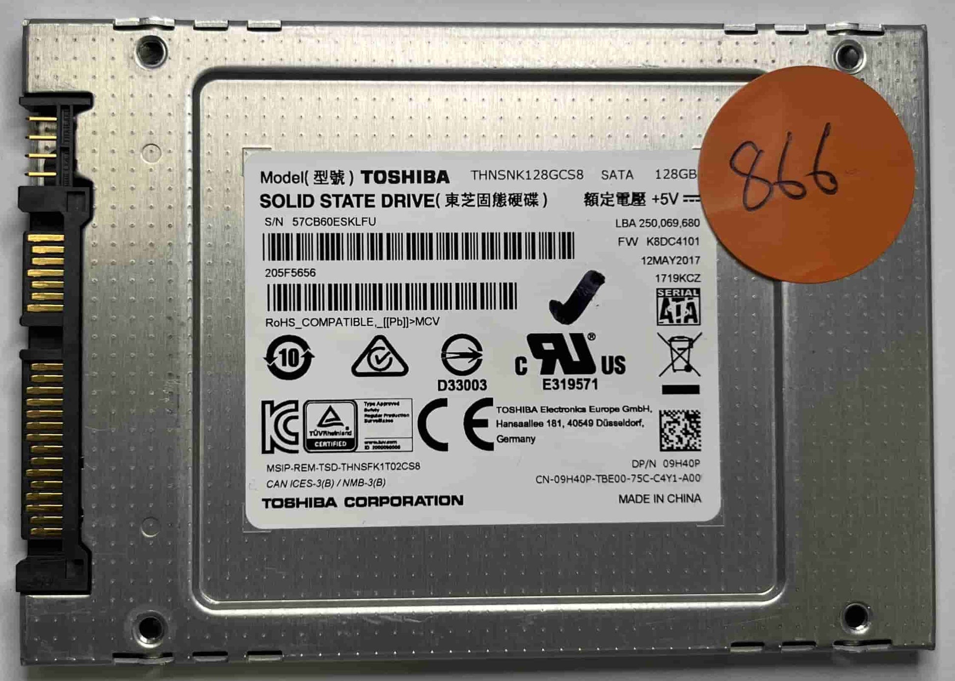 TOSHIBA THNSNK128GCS8 (866) SSD for Sale