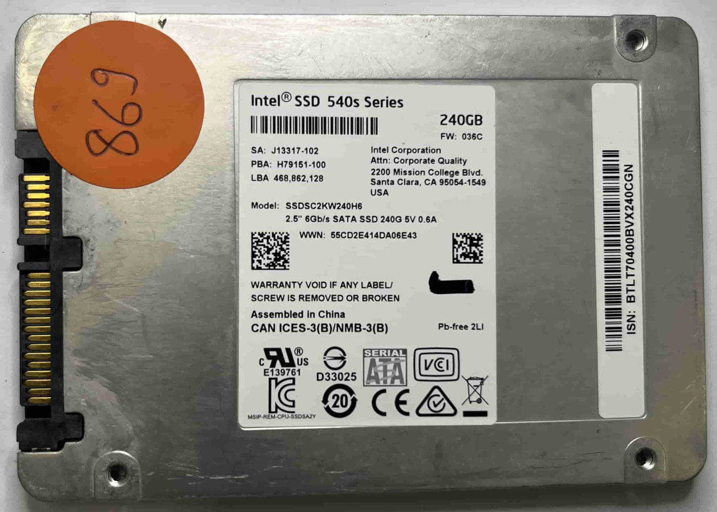 INTEL SSDSC2KW240H6 (869) SSD for Sale